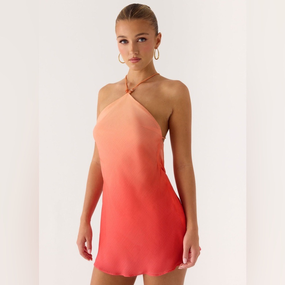 Palm Sugar Beaded Mini Dress - Sunset Ombré